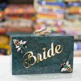 BRIDE GREEN ACRYLIC CLUTCH-0053