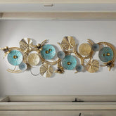 METAL ABSTRACT FIGURE HANDCRAFTED WALL SCULPTURE WALL ART MULTICOLOR (48" X 16") SIZE: 48" X 16" X 2"