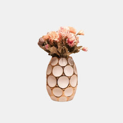 GOLD TONED AND WHITE URBAN VASE (SMALL)