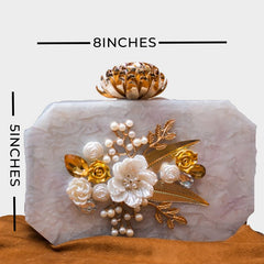 WHITE ACRYLIC CLUTCH-0079