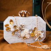 WHITE ACRYLIC CLUTCH-0073