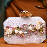 WHITE ACRYLIC CLUTCH-0082