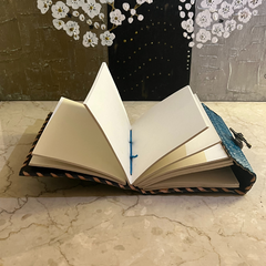 uniHOOF Ocean Blue Stone Leather Journal | Handmade Leather Journal Diary | Perfect Leather Journal Diary | Handmade Paper
