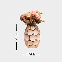 GOLD TONED AND WHITE URBAN VASE (SMALL)