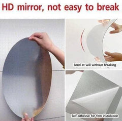 UNFRAGILE STICKY LOOKING PLASTIC STICKER MIRROR/ शीशा (BUY 1 GET 2 FREE) (SET OF 3).