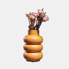 uniHOOF Marigold Yellow Toned Urban Vase | Yellow Vase | Orange Vase | Aesthetic Vase For Home | Vase for Office