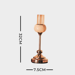 ICONIC GOLD TONED CANDLEHOLDER (WHITE)