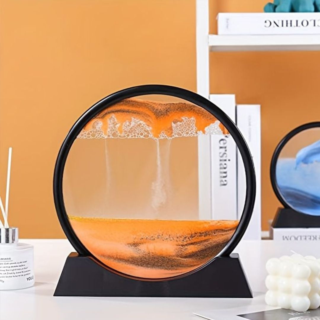 3 D YELLOW DESERT ROUND SHAPE RELAXING SHOWPIECE