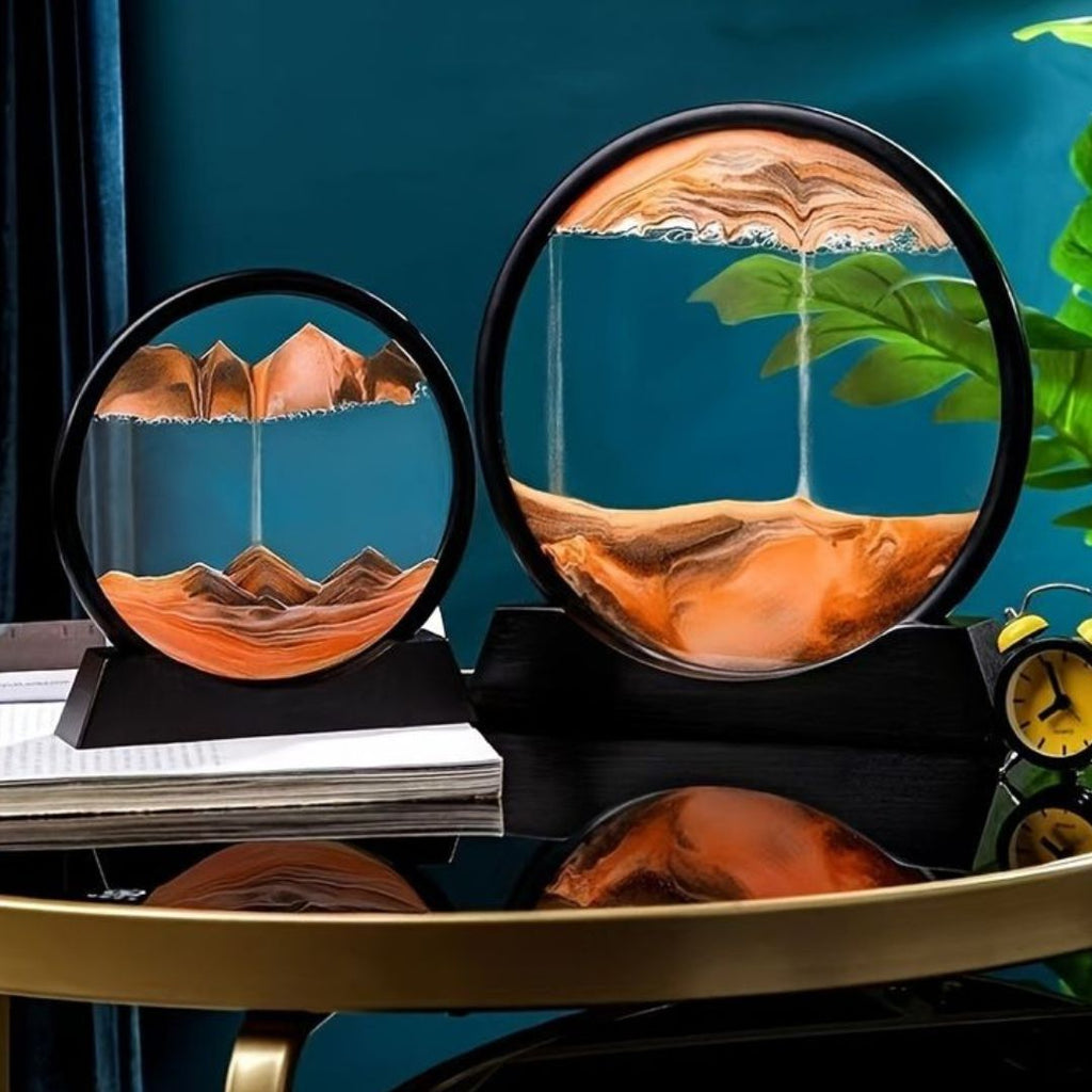 3 D YELLOW DESERT ROUND SHAPE RELAXING SHOWPIECE