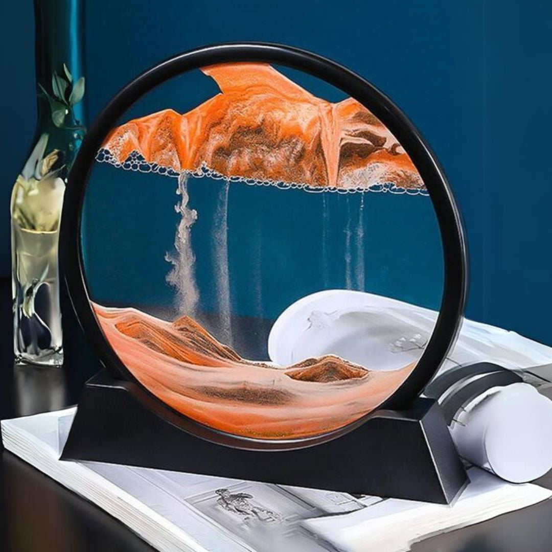 3 D YELLOW DESERT ROUND SHAPE RELAXING SHOWPIECE