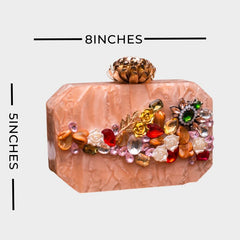 ACRYLIC CLUTCH | Peach Color Clutch