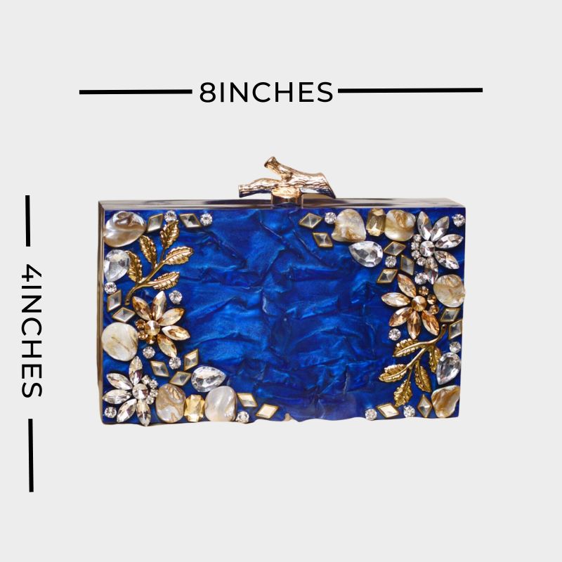 BLUE ACRYLIC CLUTCH-0096