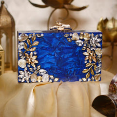 BLUE ACRYLIC CLUTCH-0096