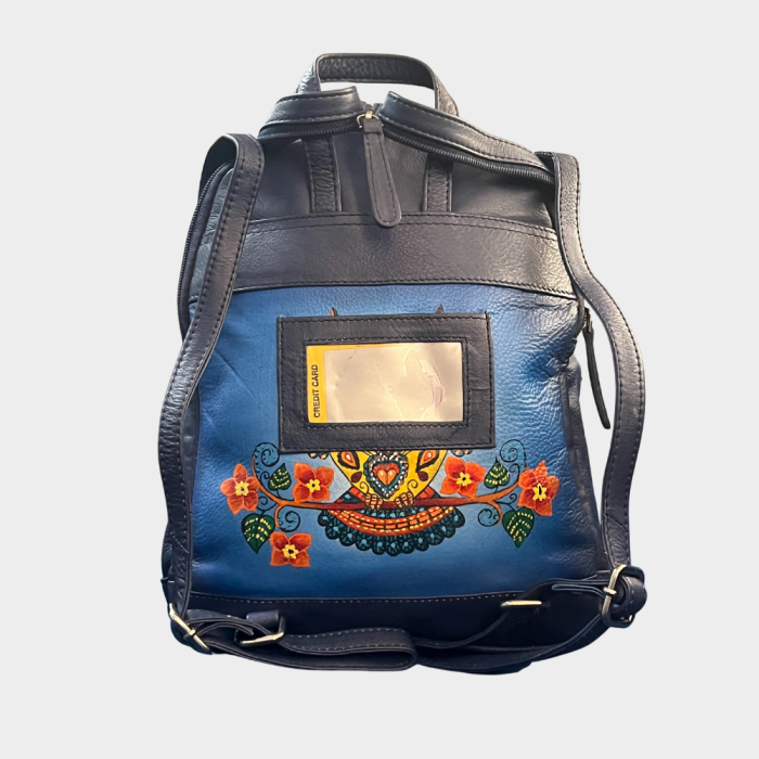 uniHOOF Premium 100% Leather Multicolor Owl Bagpack For Office | Bagpack For Travel | Bagpack For School | Office Bags