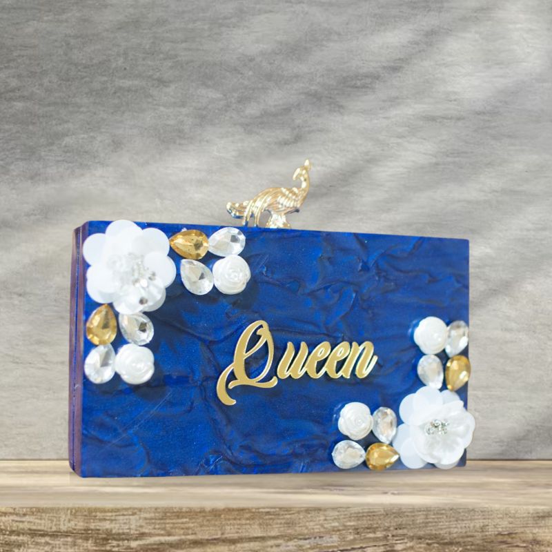 BLUE QUEEN ACRYLIC CLUTCH-0058