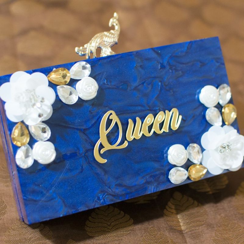 BLUE QUEEN ACRYLIC CLUTCH-0058
