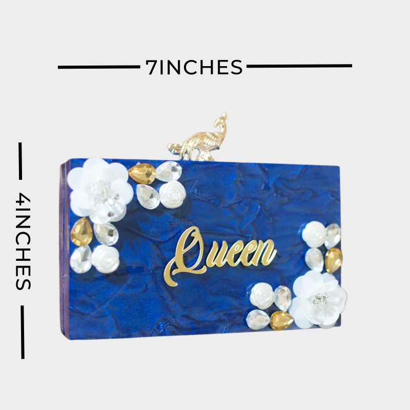 BLUE QUEEN ACRYLIC CLUTCH-0058