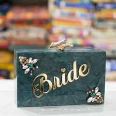 BRIDE GREEN ACRYLIC CLUTCH-0053