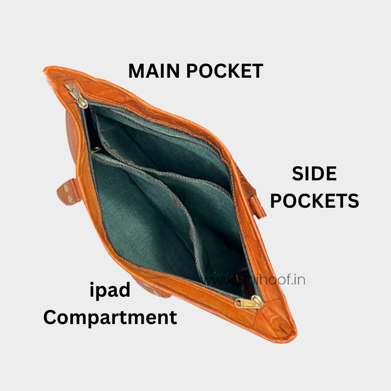 uniHOOF Women's Tote Bag | Buffalo Leather Shoulder Handbag Brown | Everyday Purse | Office Laptop Bag