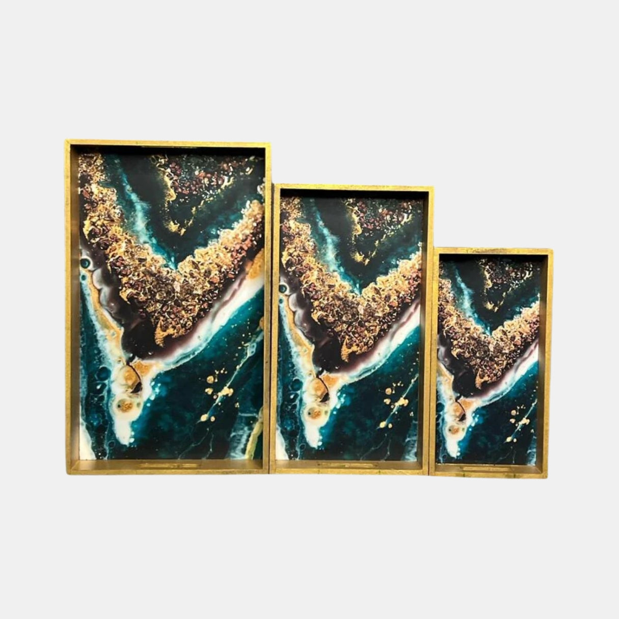 PREMIUM WOODEN TRAY LARGE SET OF 3