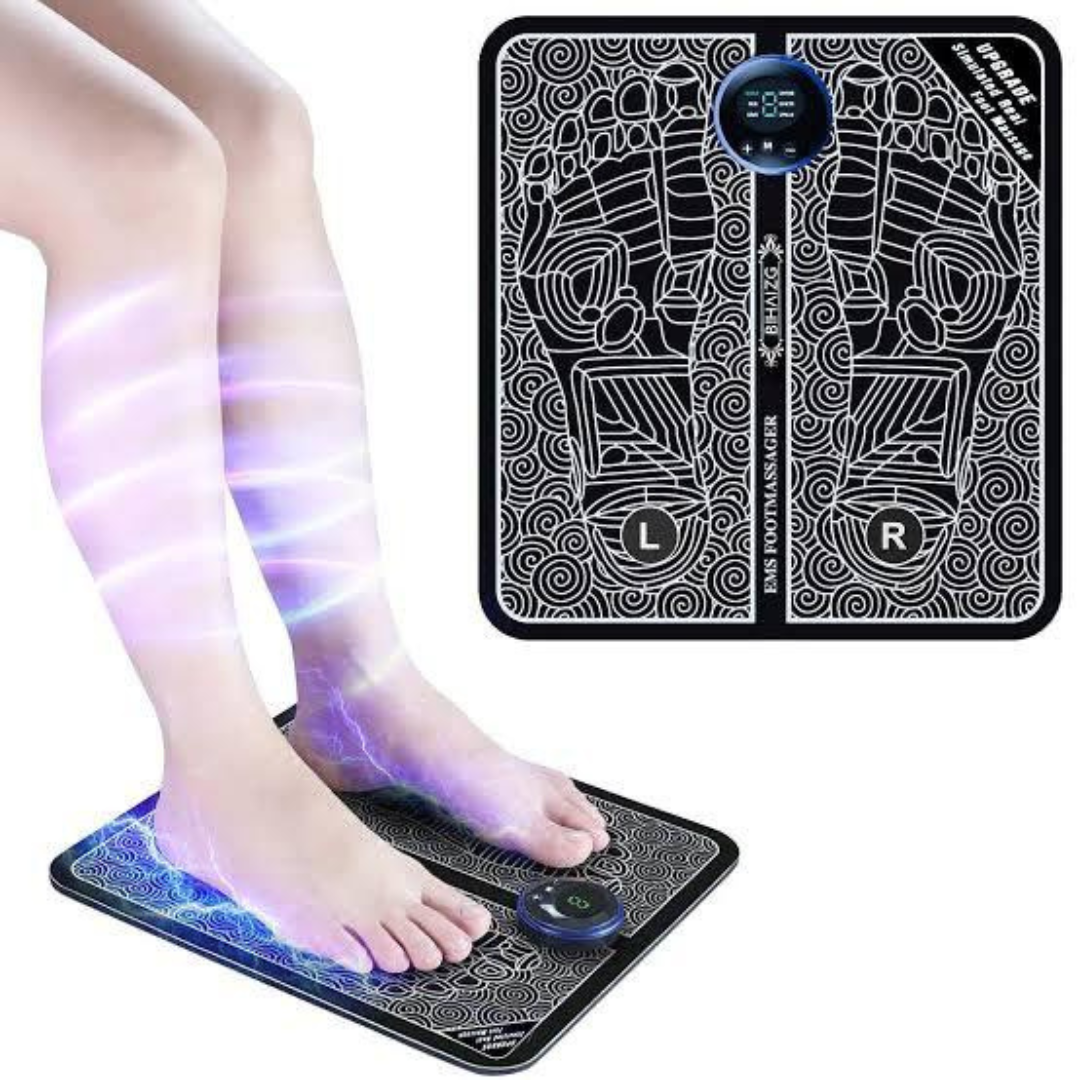 RECHARGEABLE EMS FOOT MASSAGER MAT, MUSCLE STIMULATOR, SIMULATED MASSAGE THERAPY FOR FOOT DRUG-FREE PAIN RELIEF