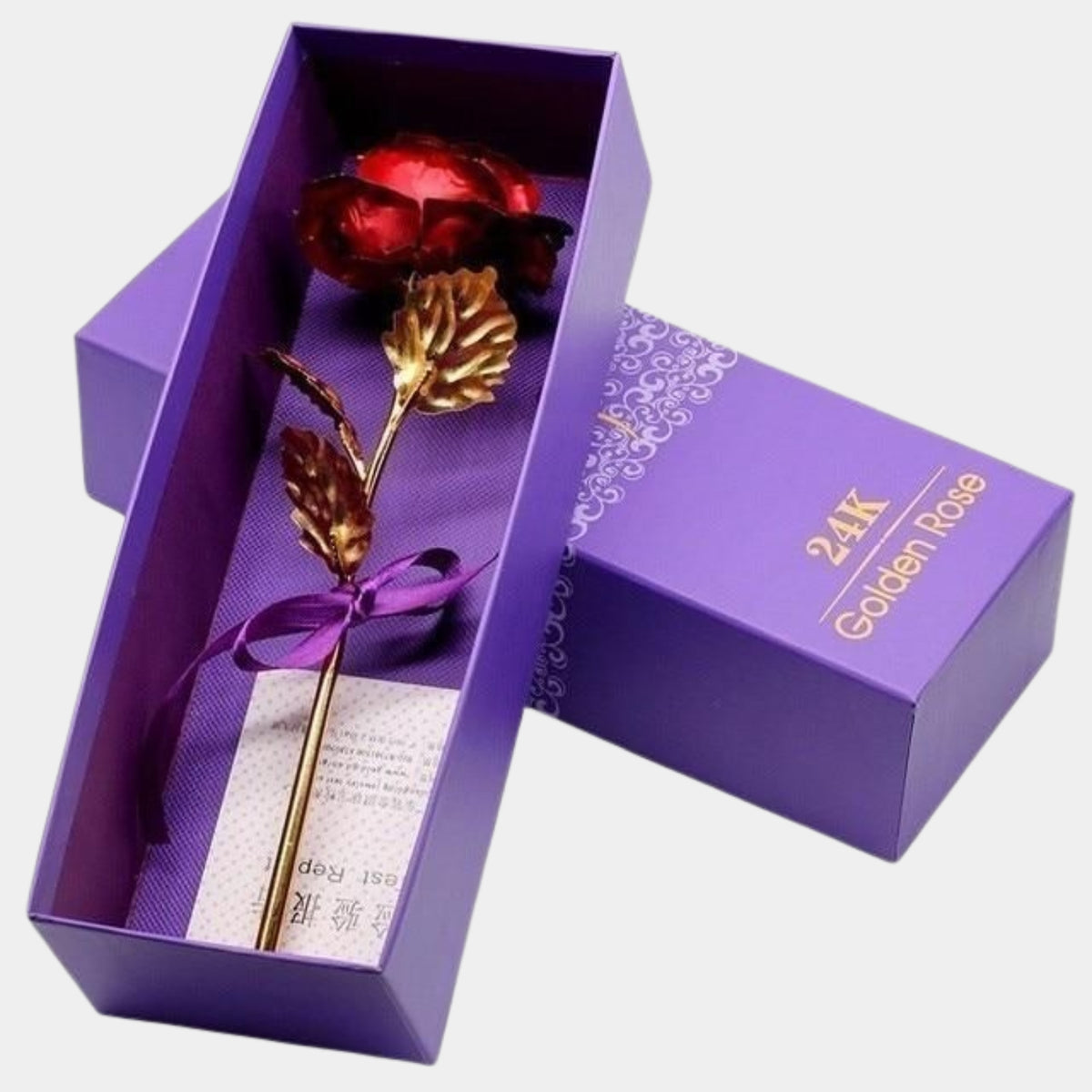 uniHOOF RED AND GOLD ROSE | Valentine Day Special Artificial Gold And Red Rose for Couples | Gift for Couple | (Rose Gold)