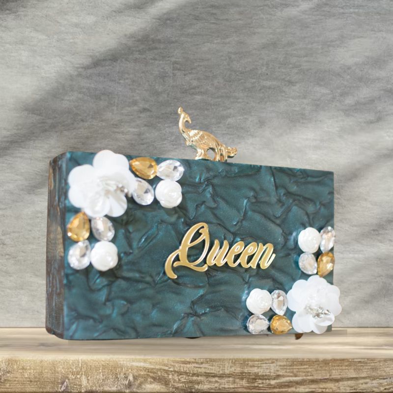GREEN QUEEN ACRYLIC CLUTCH-0059