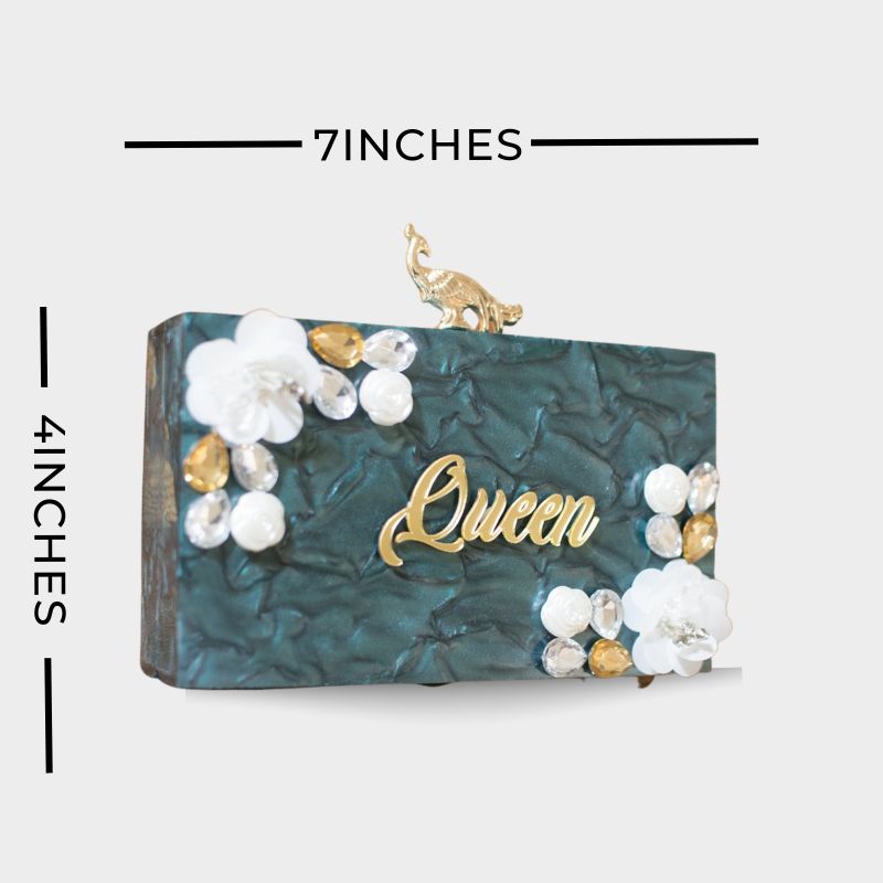 GREEN QUEEN ACRYLIC CLUTCH-0059