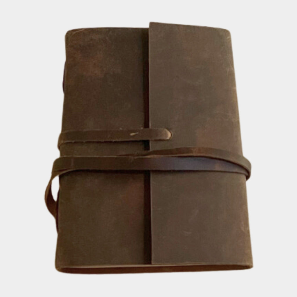 uniHOOF Leather Bound Journal | Real Leather Embossed Brown | Perfect Leather Journal Diary | uniHOOF Handmade Leather Journal Diary