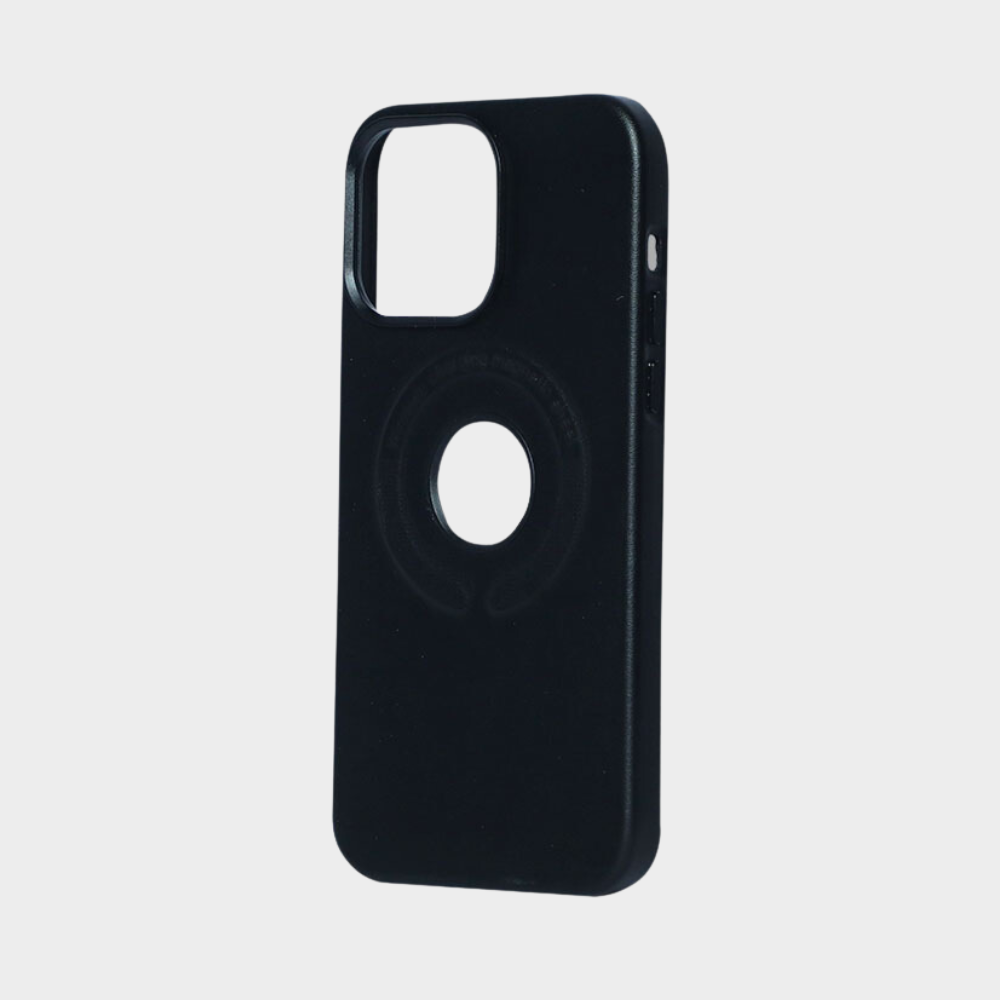 LEATHER MAGSAFE CASE FOR iPHONE (BLACK)