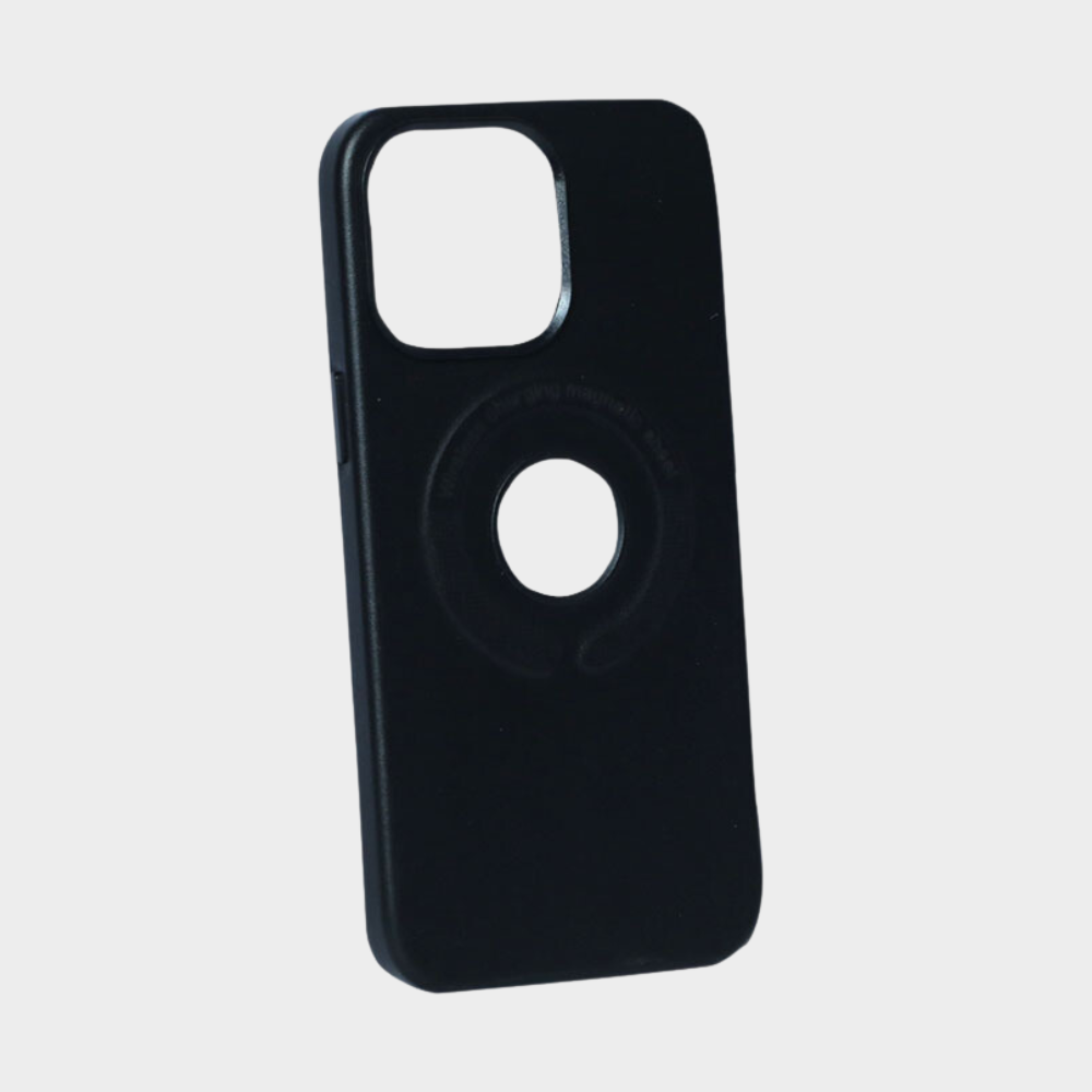 LEATHER MAGSAFE CASE FOR iPHONE (BLACK)