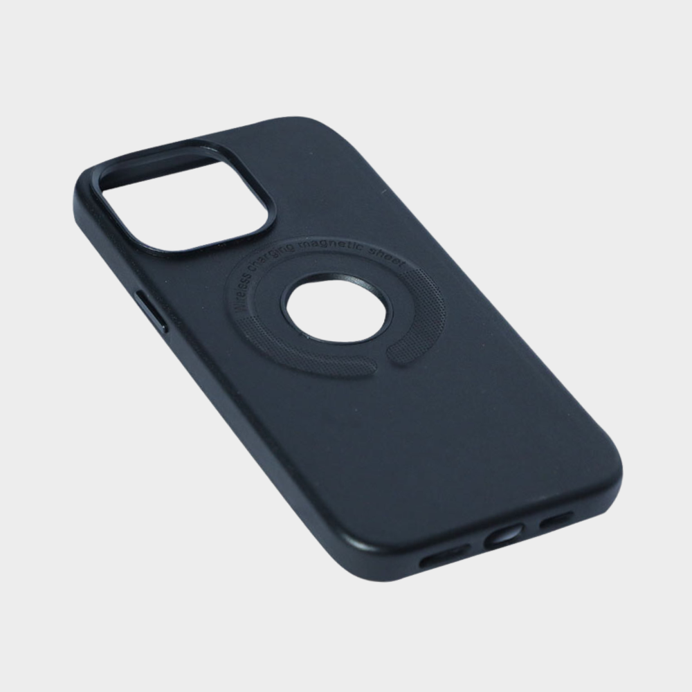LEATHER MAGSAFE CASE FOR iPHONE (BLACK)