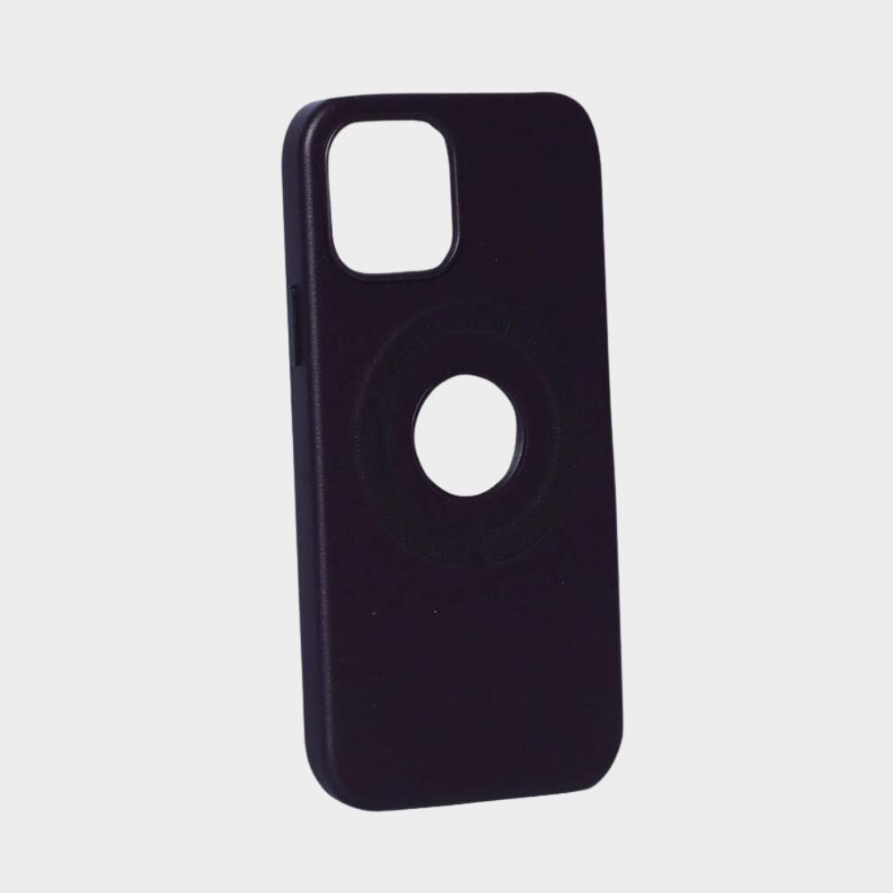 LEATHER MAGSAFE CASE (PURPLE) 14 PRO MAX