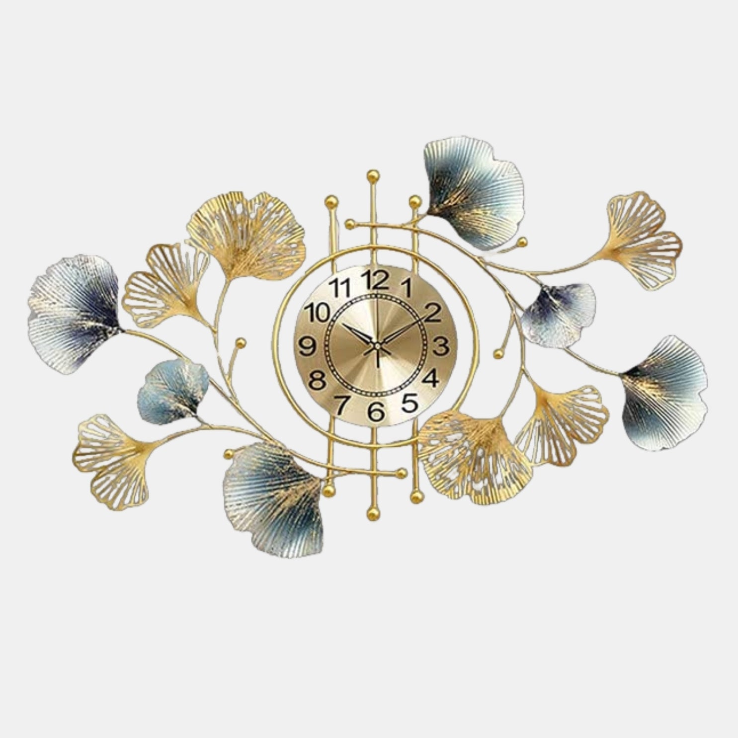 METAL IRON CLOCK WILLOW HORIZONTAL TIME DECORATIVE WALL ART 22X20X36 INCHES