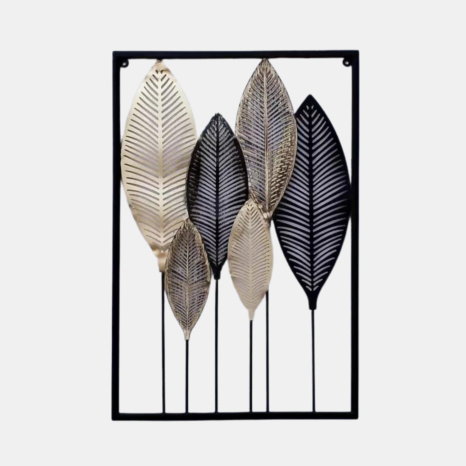 METAL WALL LEAF SCULPTURE WALL HANGING