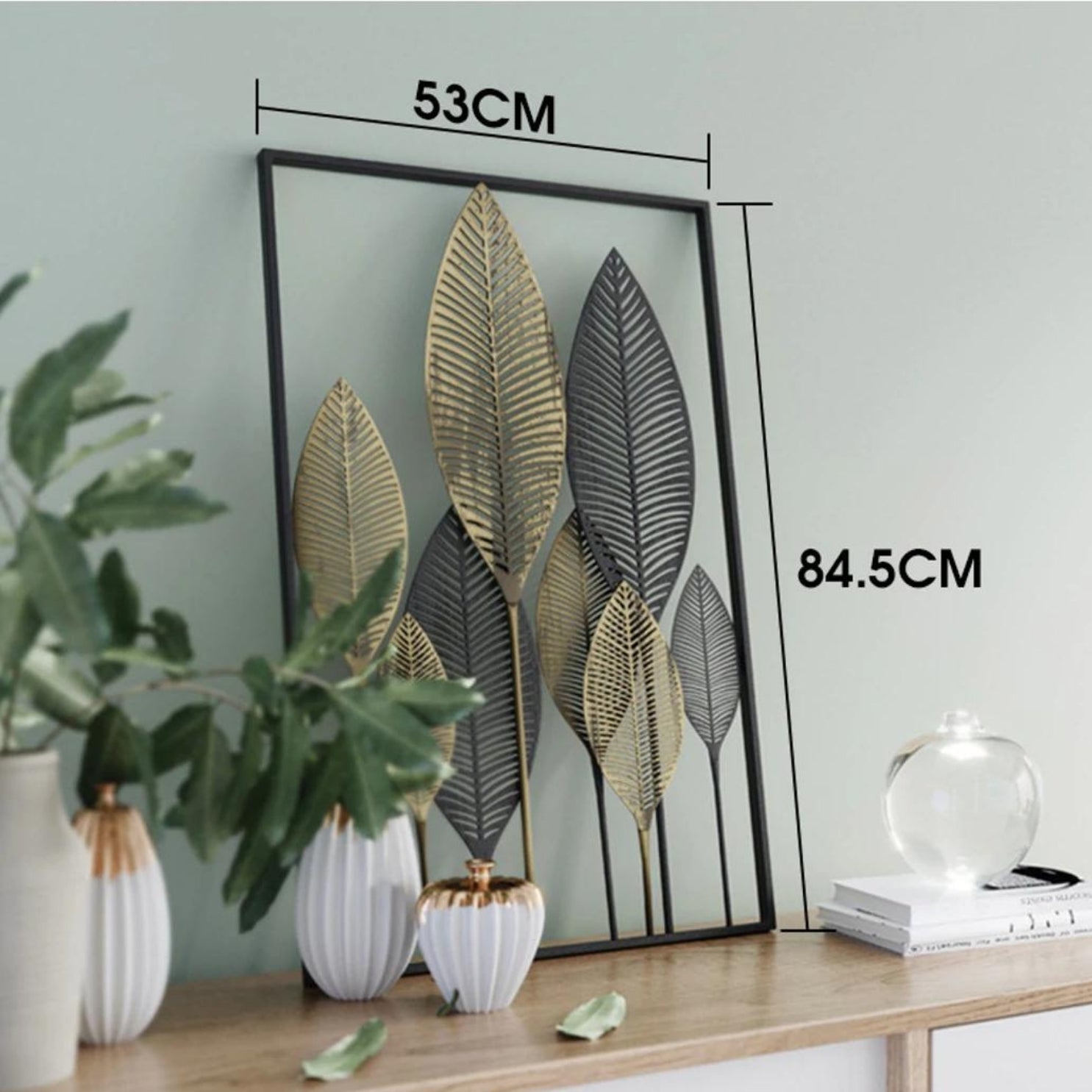 METAL WALL LEAF SCULPTURE WALL HANGING