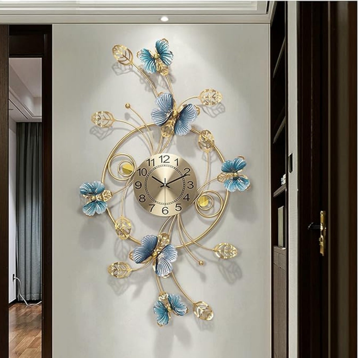 METALLIC BUTTERFLY RING DESIGNER CLOCK