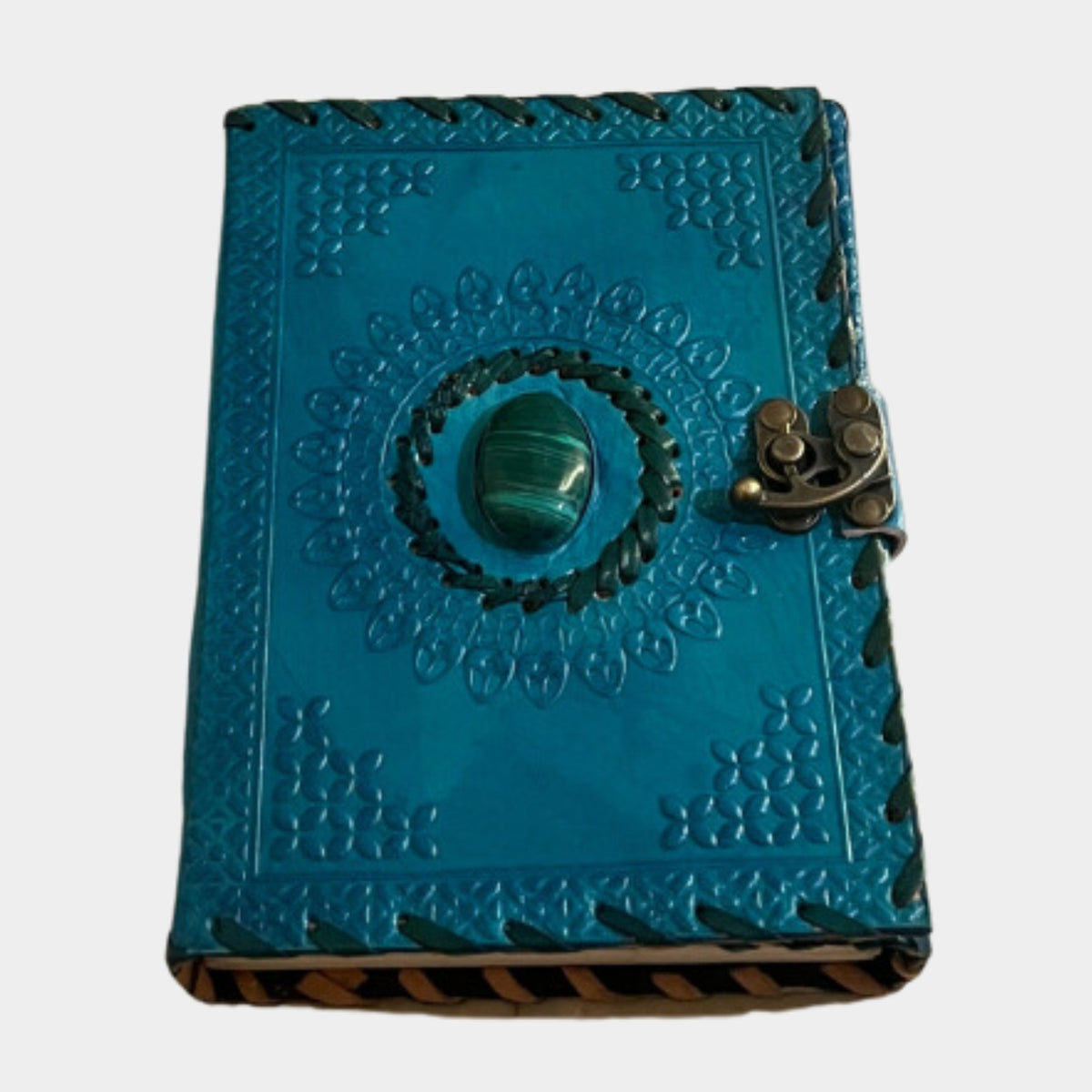 uniHOOF Ocean Blue Stone Leather Journal | Handmade Leather Journal Diary |  Perfect Leather Journal Diary | Handmade Paper