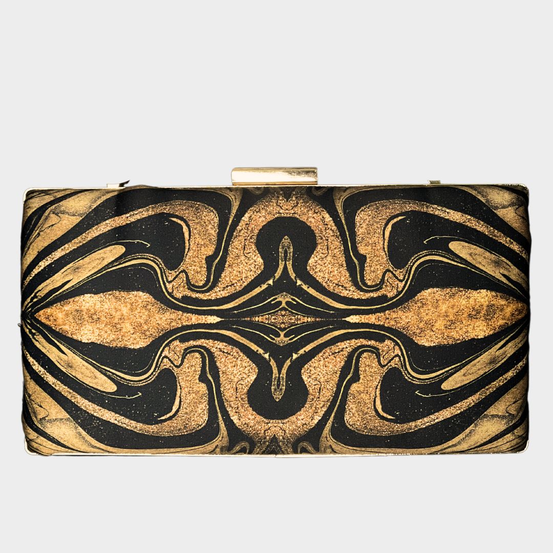 PRINTED GOLDEN CLUTCH