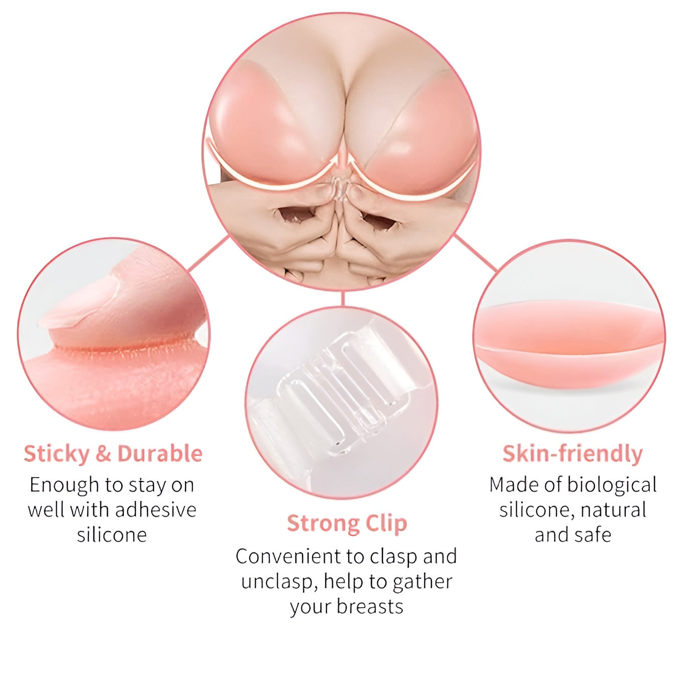 SILICONE STICKY BRA INVISIBLE PUSH UP BRA | STRAPLESS BACKLESS BRA FOR WOMEN | FREE BRA