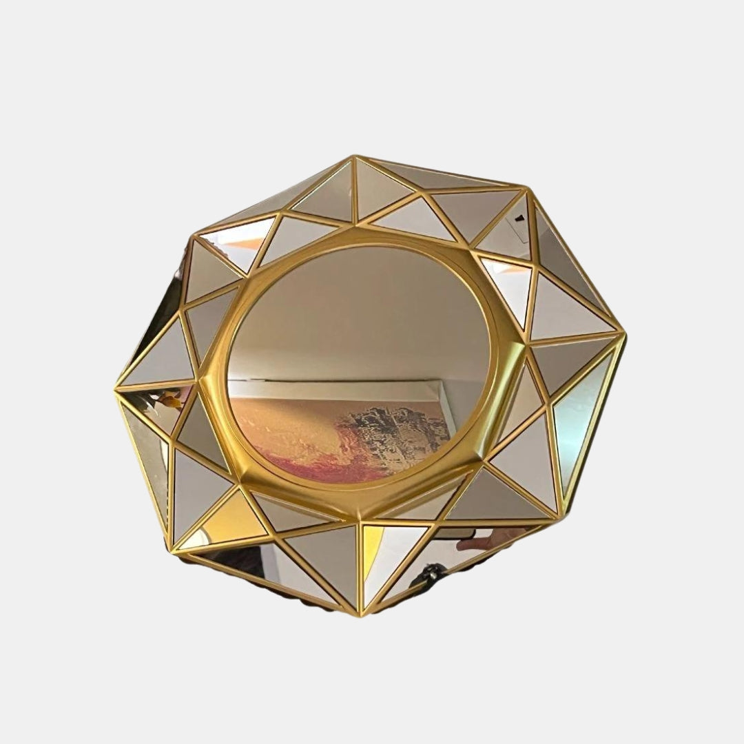 OCTAGONAL FANCY MIRROR IN GOLD