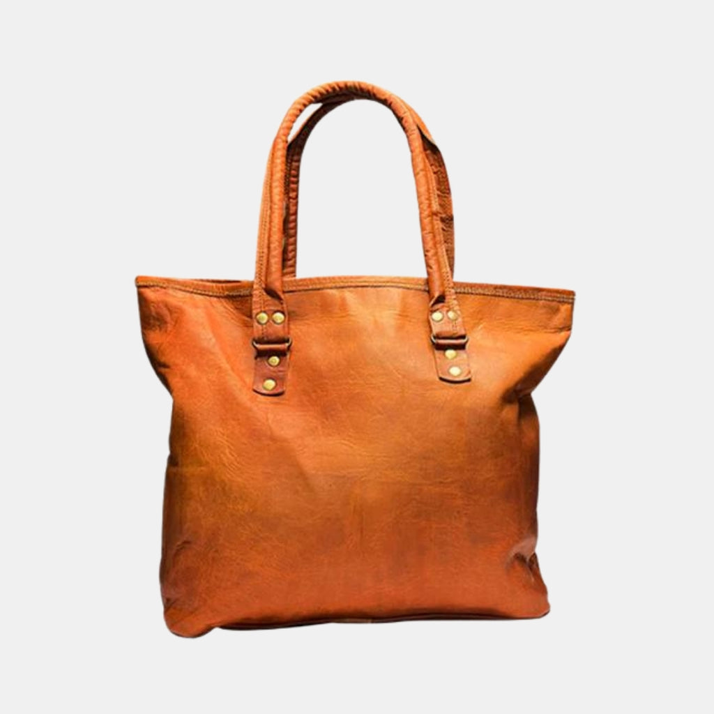 uniHOOF Women's Tote Bag | Buffalo Leather Shoulder Handbag Brown | Everyday Purse | Office Laptop Bag