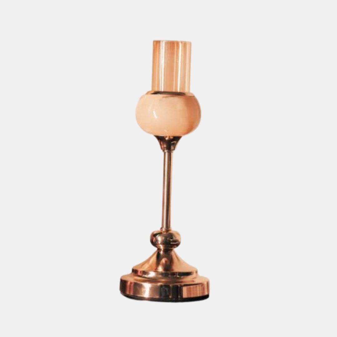 ICONIC GOLD TONED CANDLEHOLDER (WHITE)