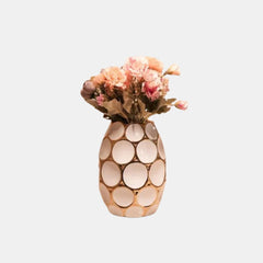 GOLD TONED AND WHITE URBAN VASE (SMALL)