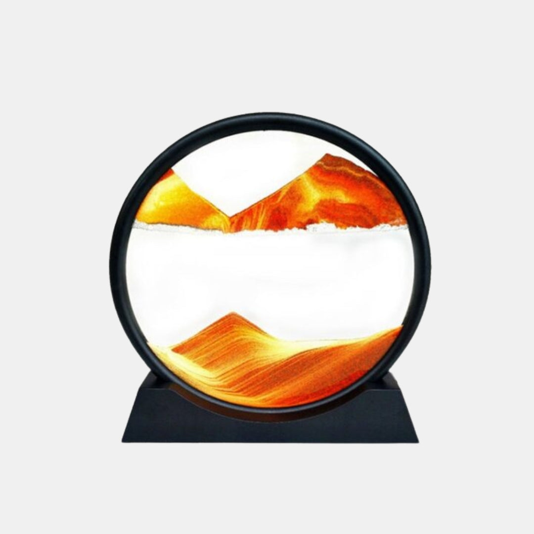 3 D YELLOW DESERT ROUND SHAPE RELAXING SHOWPIECE