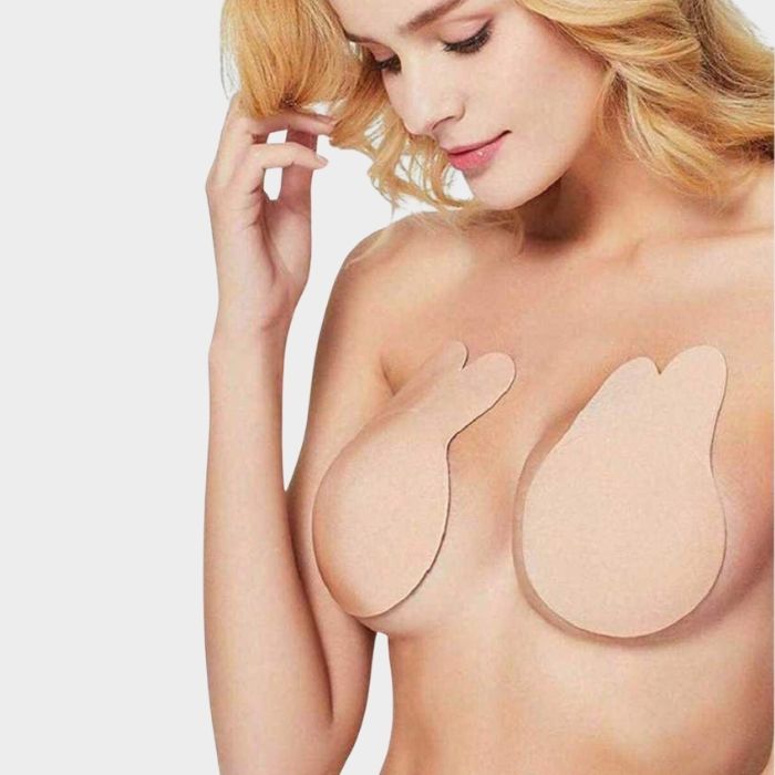 WOMEN LIFT UP INVISIBLE BRA TAPE PUSH UP STRAPLESS BRA SELF ADHESIVE BACKLESS STICKY BRA RABBIT's EARS SHAPE BREAST LIFT UP PASTIES REUSABLE