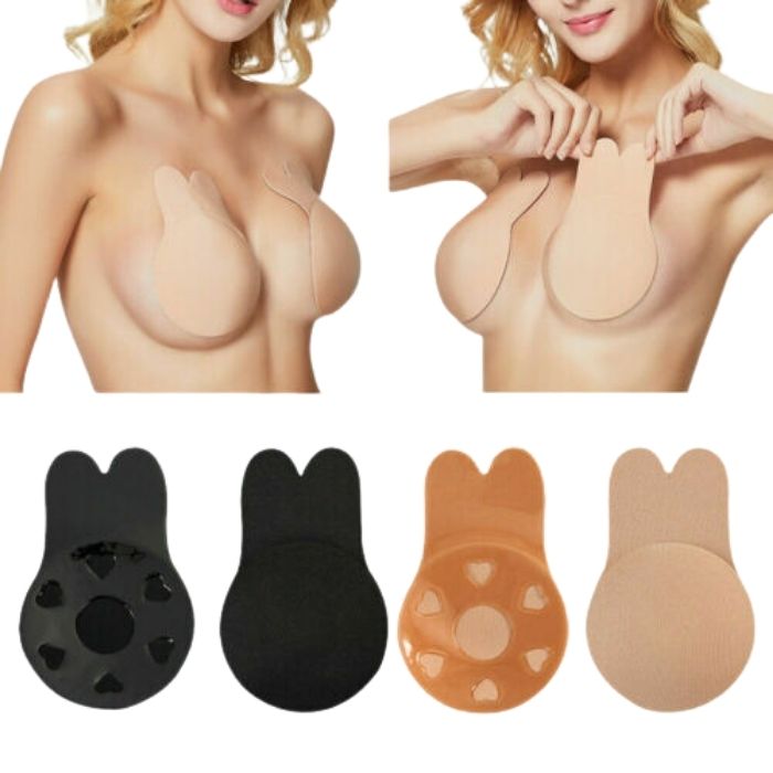Strapless Bra Self Sticky Bra for Backless Dress with Silicone Pasties 