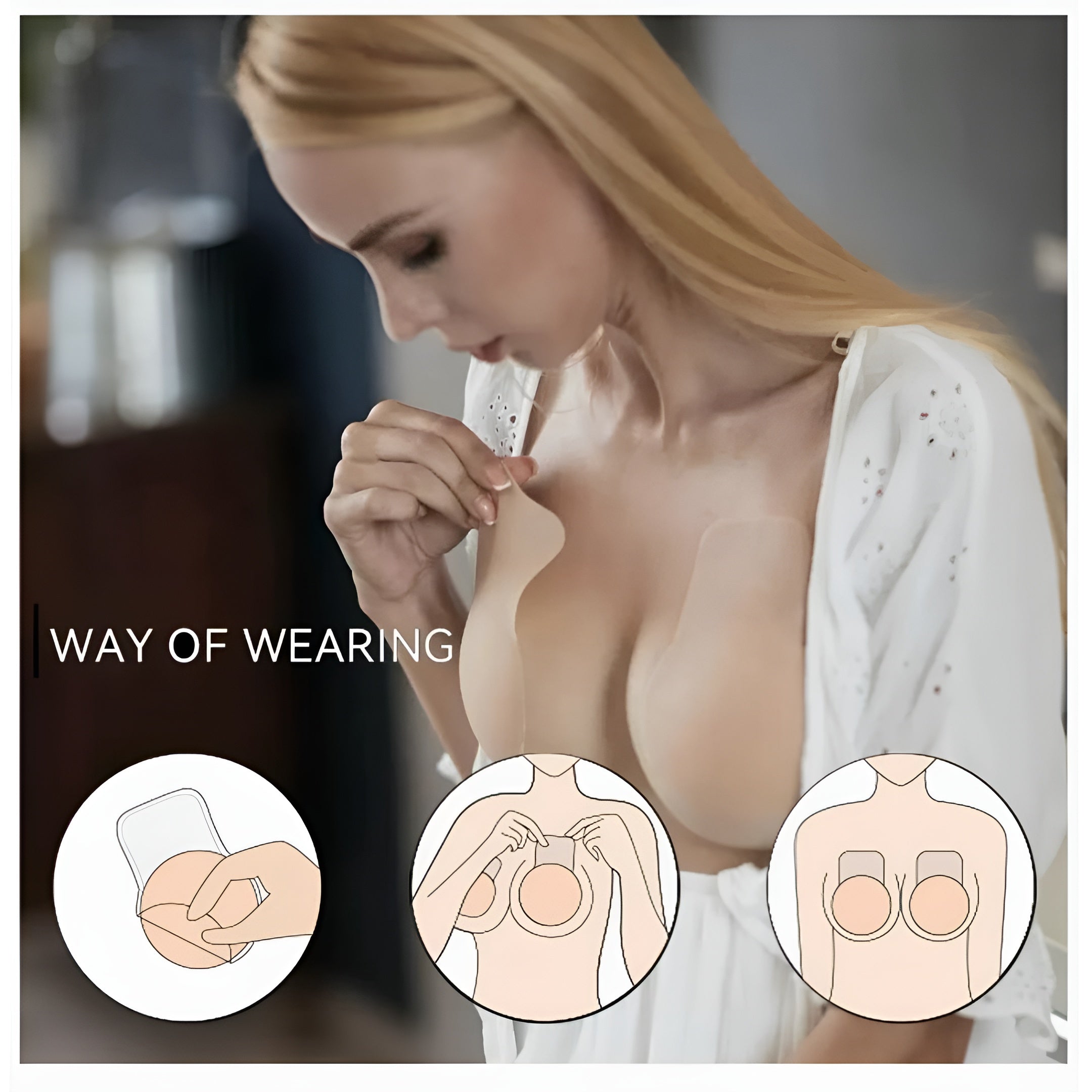 WOMEN SILICONE PUSH UP | INVISIBLE BRA TAPE | LIFT UP | STRAPLESS BRA