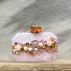 WHITE ACRYLIC CLUTCH-0082