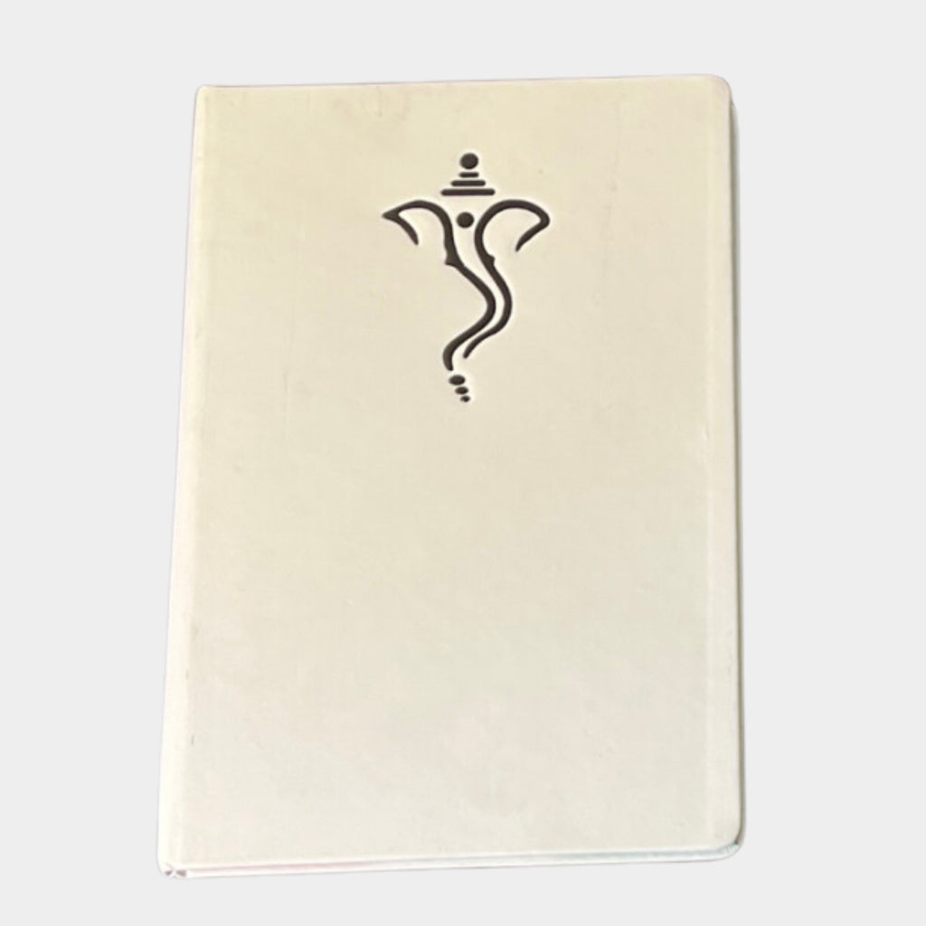 WHITE ENGRAVED GANESHA DIARY | Gift For Him | Journal | White Journal | White Diary